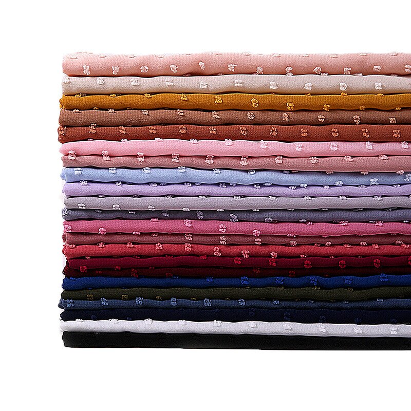 Foulard en mousseline de soie 72x175CM, couleur Pure, malaisie, indonésie, perles, couvre-tête