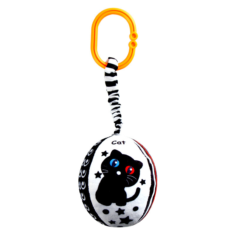 Zwart Wit Serie Baby Auto Opknoping Speelgoed Geometrische Rammelaar Sensory Autostoel Speelgoed Visuele Ontwikkeling Auto Opknoping Pluche Training Speelgoed