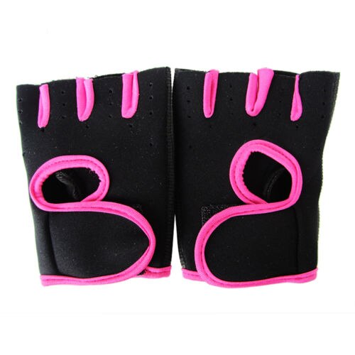 Guantes a medio dedo para deportes al aire libre para niños y niñas, antideslizantes, para ciclismo, patinaje, entrenamiento de Fitness: Pink