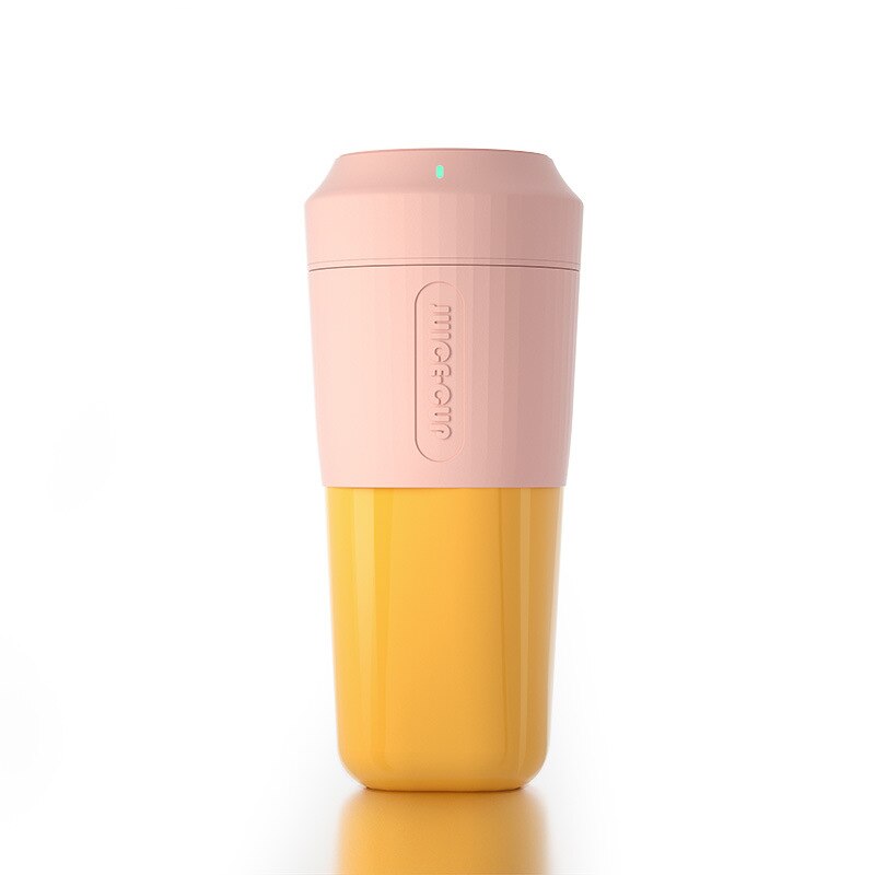 350ml Mini Portable Blender Electric Mixer Food Processor Smoothie Maker Blender USB Stirring Rechargeable Blender Juice: Pink / 4 Blades