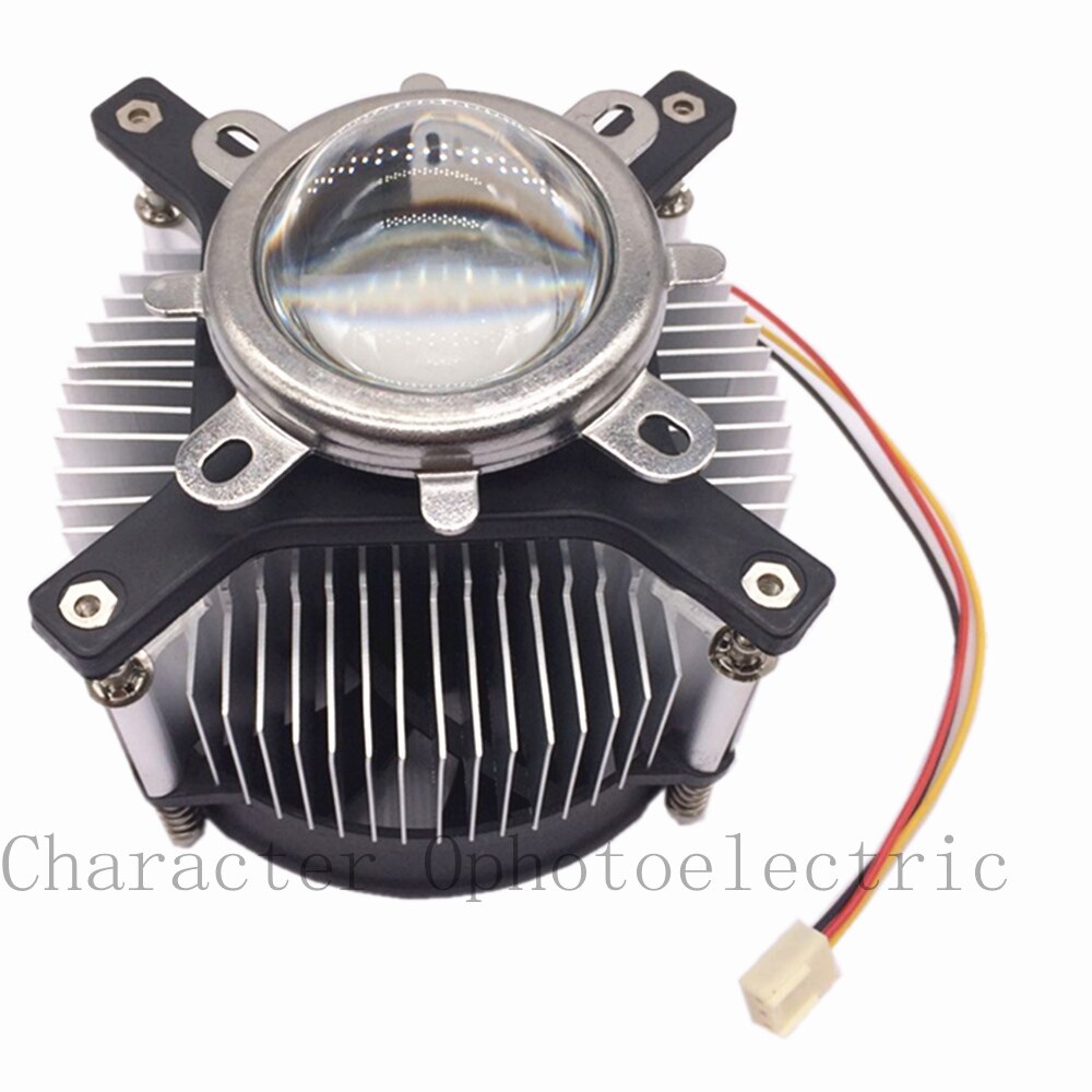 50w 100w high power led heatsink DC 12V 1.2A led cooling fan +44mm lens kit for 20W 30W 50W LED chip