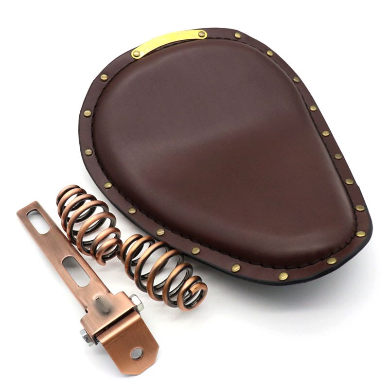 Aangepaste motorfiets pu lederen zadelkussens 3 "veren solo beugelzadel universeel voor harley chopper bobber cafe racer: 20