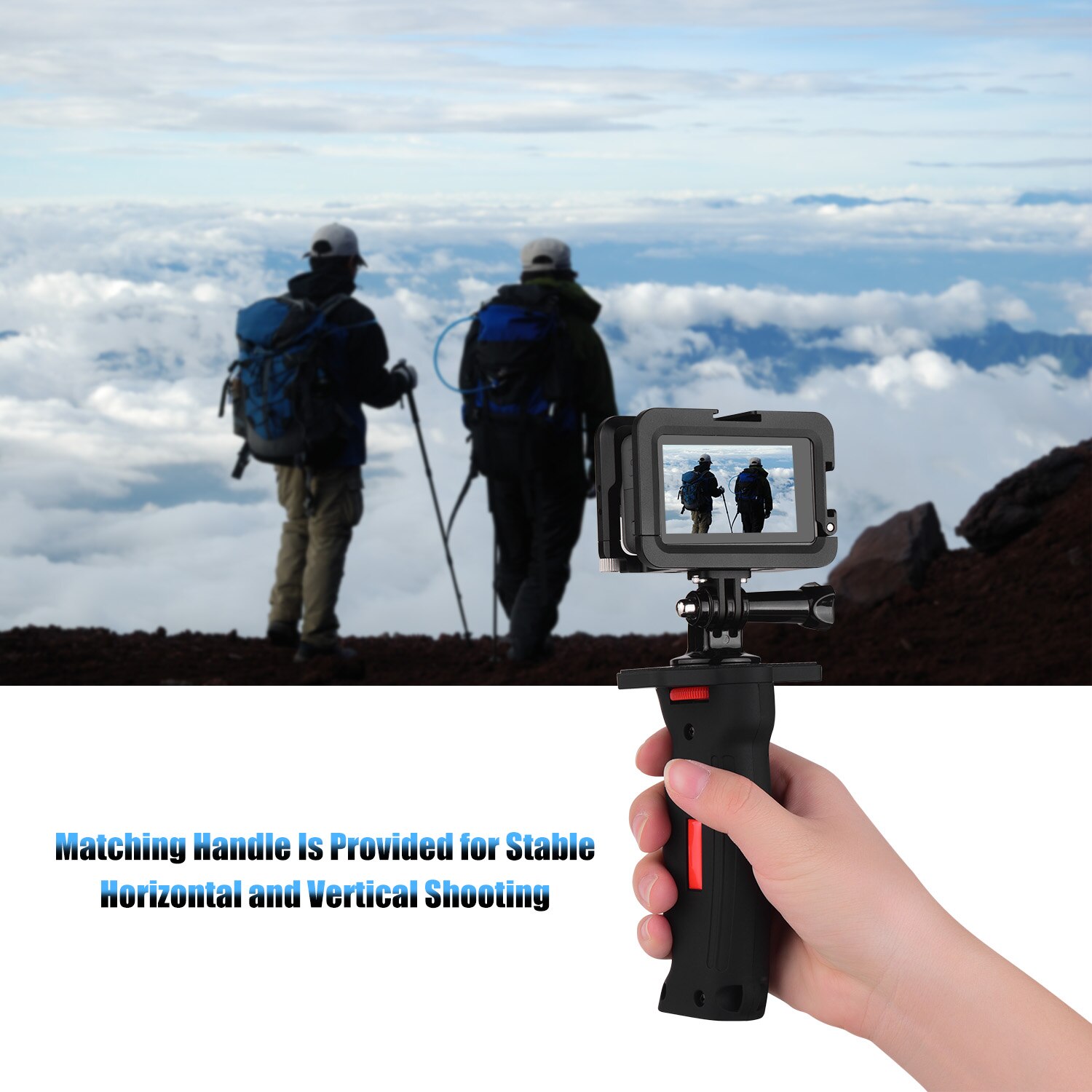 Andoer Metalen Camera Kooi Handvat Voor OSMO ACTION Vlogging Schieten Case met Koud Shoe Mount 1/4 Schroef Camera &#39;S Accessoires