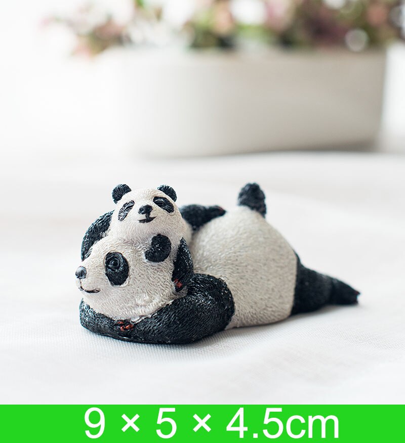 Statue de panda mignonne en résine, micro-décoration pour voiture, bureau, jardin extérieur, sculpture animale, décoration, ornement: 13