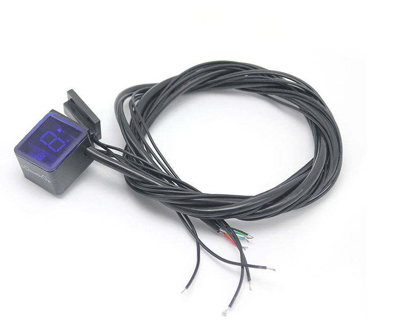 Zs Motos Universal Waterdichte Motorcycle Atv Voertuigen Digital Gear Indicator Led Display Monitor Versnellingspook Sensor Motor: Blue