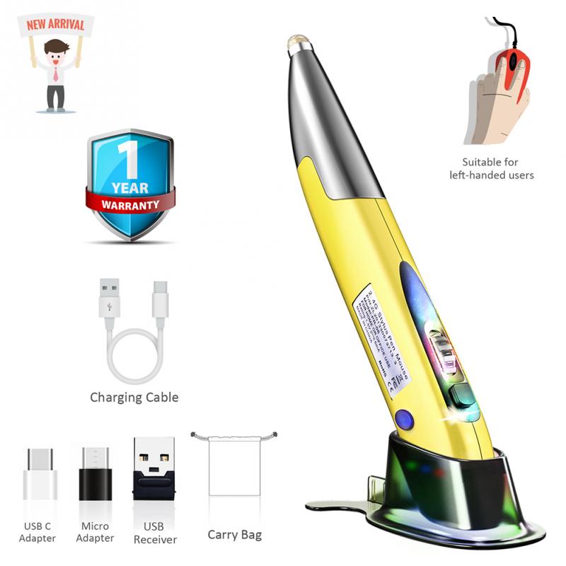 Accessories Ergonomic Wireless Optical Mouse Pen Mini Mice 2.4G USB Pocket Rechargeable Right Left Hand Portable Home Office