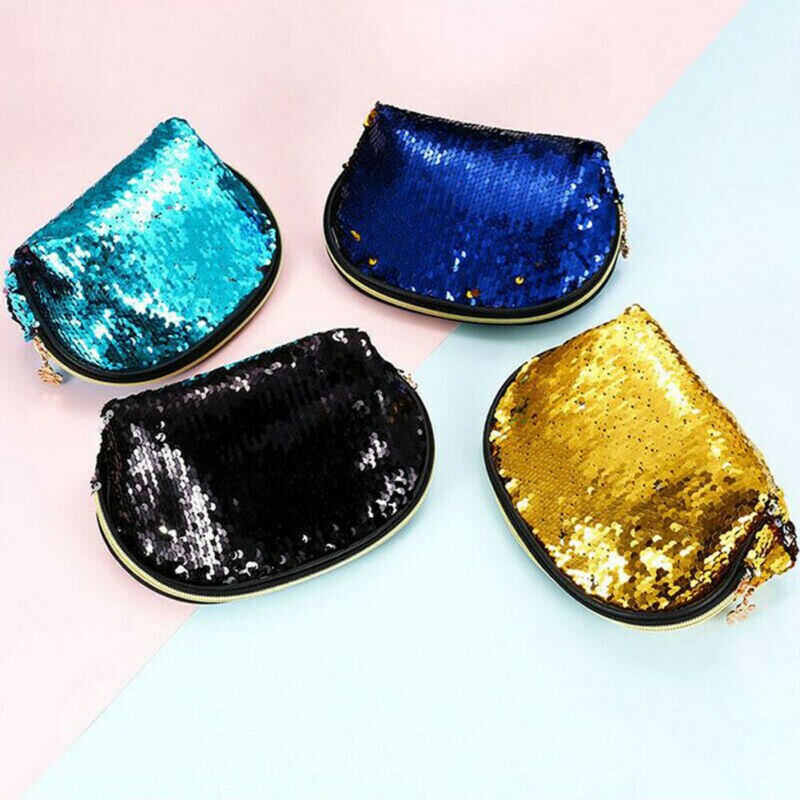 Damska torebka z syrenką z cekinami torebka na monety torebka na portfel torba na akcesoria robić makijażu etui codzienne robić klubu na imprezę kopertówka prezenty