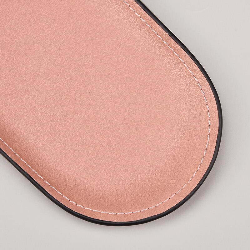 Edelstahl Leder Oval Ablage Dressing Tisch machen-hoch Schmuck Tablett Schreibtisch Organisieren Snack Lager Kasten