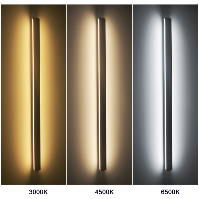 Lámparas de pared largas para exteriores, línea impermeable, luz minimalista, tira larga, decoración de jardín, fondo de Villa, luces de pared para jardín IP65