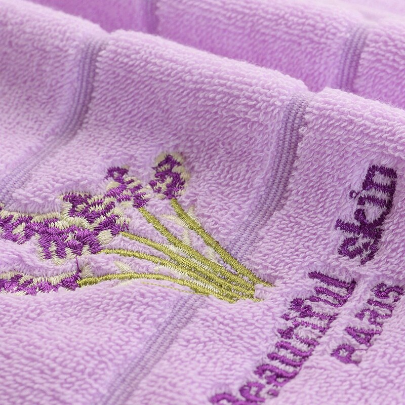 70X140cm Geborduurde Lavendel Aromatherapie Bad Hand Gezicht Handdoeken Sheet Washandje