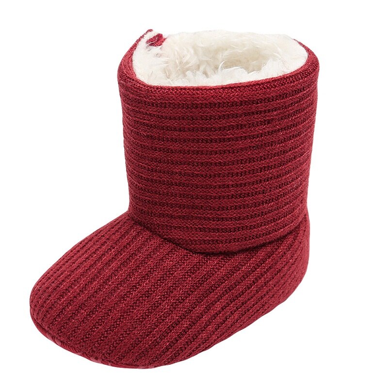 Kinderen Baby Meisje Warm Houden Pluche Soft Snowboots Zachte Crib Schoenen Winter Katoen Mode Soild: Rood / 11