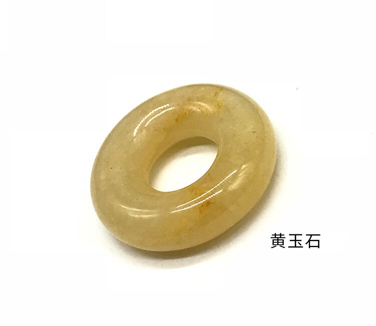 20mm 2 sztuk/paczka moda pokój klamra duże koraliki z dziurką Bagel z kamienia naturalnego 17 kolorów koraliki do wyrobu kolczyków: Yellow Jade