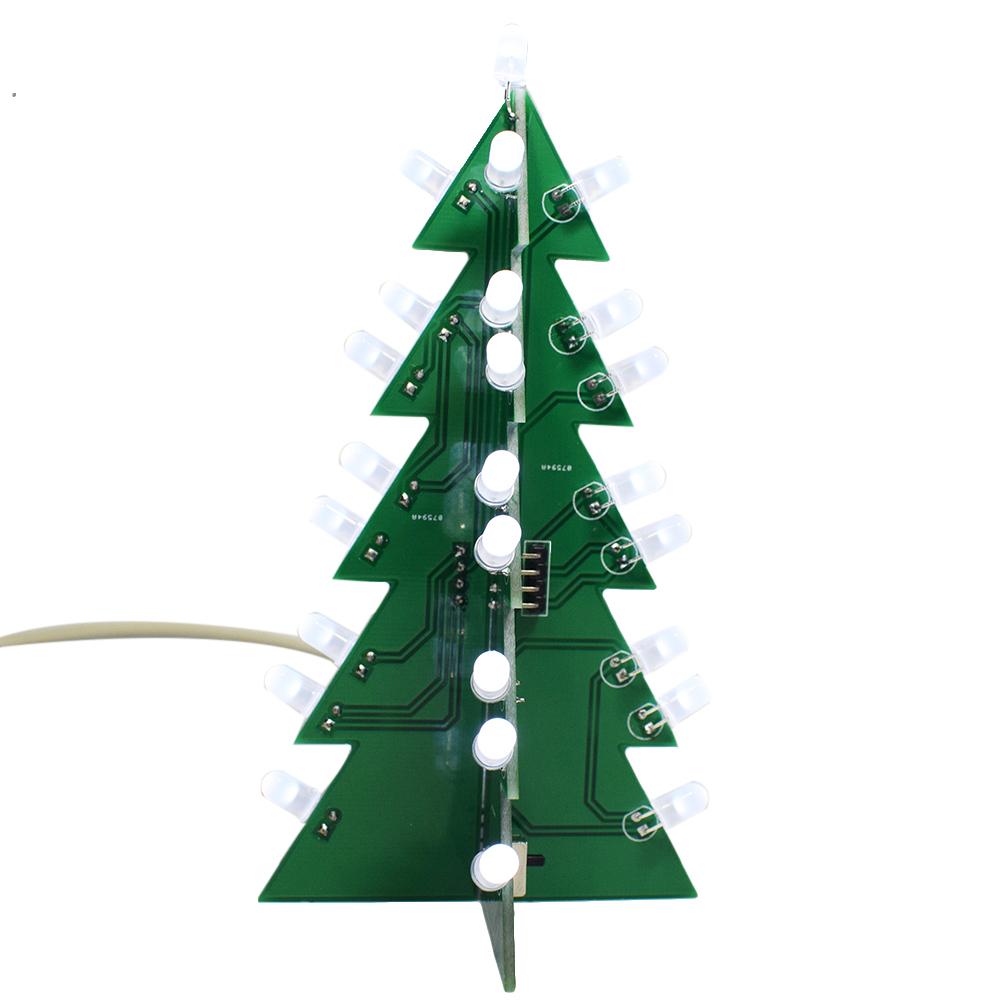 3d juletræ ledet holdbart bærbart flash kredsløbssæt elektronisk haveindretning scene rekvisitter: Hvid