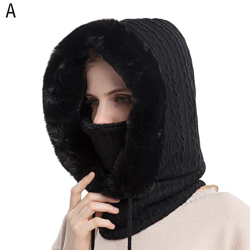 Dicke Warme Winter Hütte Haube Kalt-nachweisen Ski Deckel warm Kalt-beweis Headwear Schal Integrierte Winddicht Hütte Bergsteigen F V1u2: A