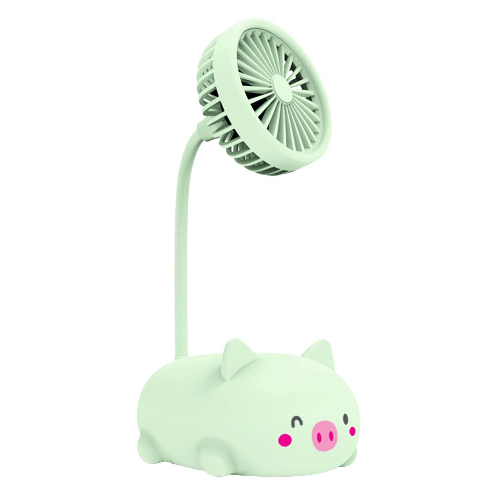 1 Pc Draagbare Mini Usb Ventilator Bureau Ventilator Elektrische Desktop Computer Tafel Fan Home Office Elektrische Fans Mini Ventilator Voor kantoor Fan: Piggy Green