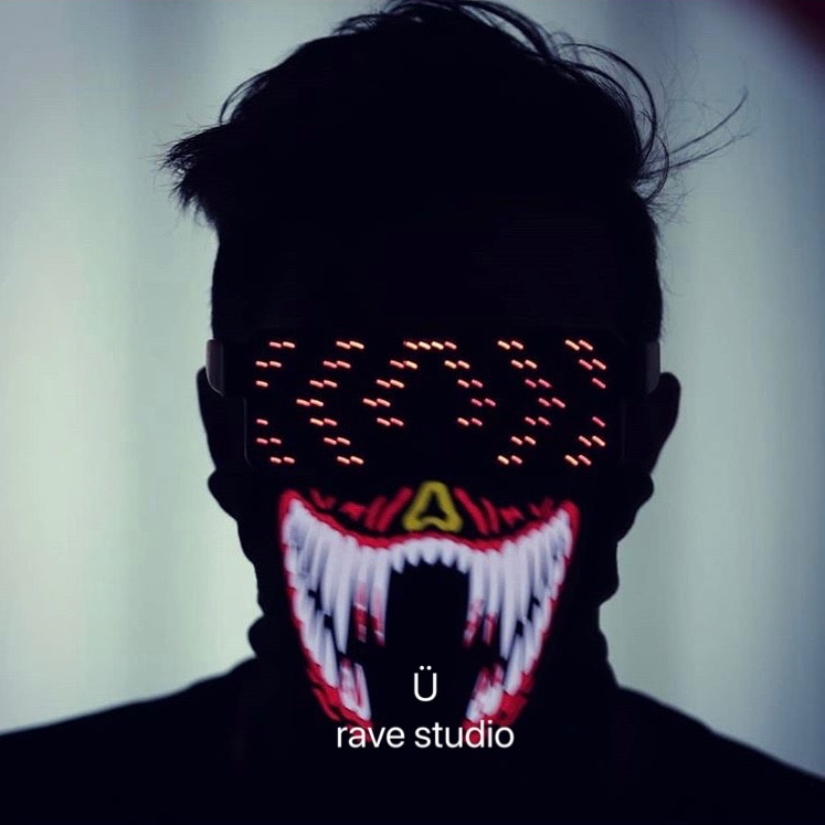 Led cold light mask winter voice-activated luminous mask music festival masks bungee equipment bar atmosphere props