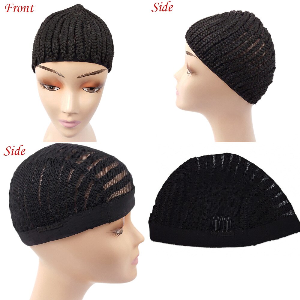 Wig net cover wig invisible wig net wig care tool wig pure black woven wig net fixed head cover invisible inner net cap 2pc