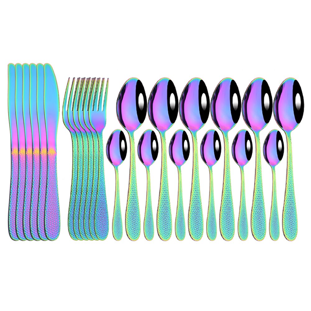 Gold Dinnerware Set Stainless Steel Tableware Set Knife Fork Spoon Luxury Cutlery Set With Storage Rack Dishwasher