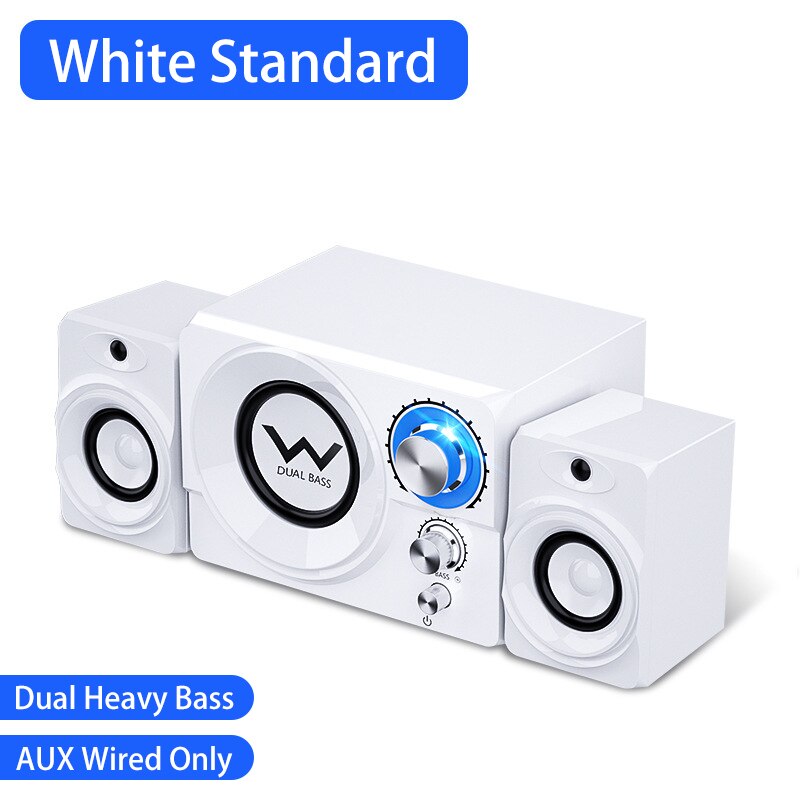 Home Theatre System Caixa De Som Para PC Computer Speakers Altavoces Desktop Bluetooth Speaker Barra De Sonido Para tv Subwoofer: White Wired Standard