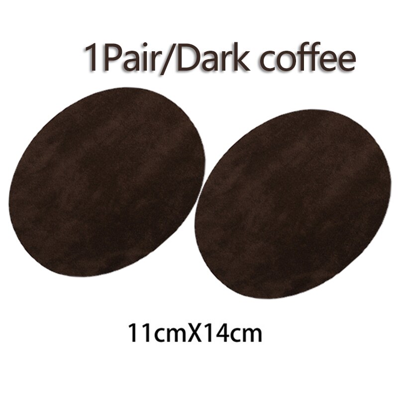 1 Paar Diy Applique Apparel Reparatie Iron-On Suede Ovale Stof Patch Elleboog Knie Patches Naaien Stof Kleding Accessoires: Dark coffee