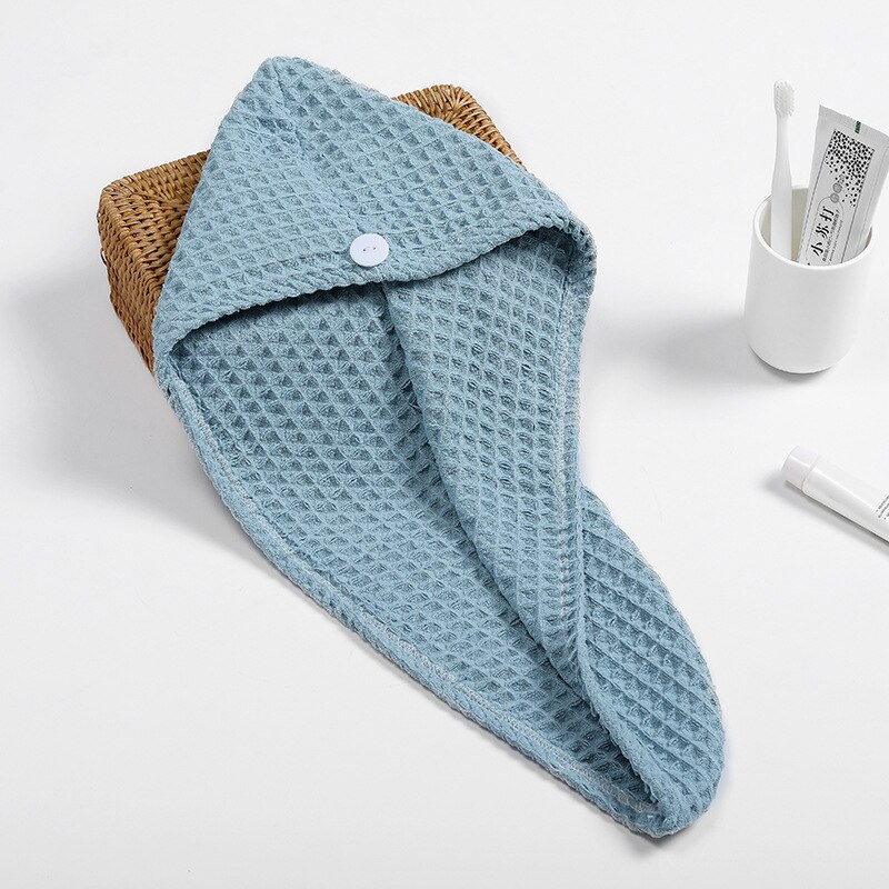 Sterk Absorberend Wafel Haar Droog Cap Vlakte Droog Haar Handdoek Magie Haar Droog Cap Tulbanden Voor Vrouwen Handdoeken Handdoeken badkamer: 3