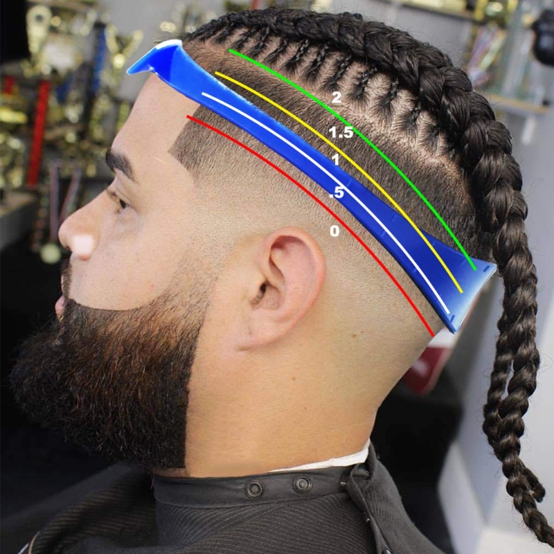 Barbertilbehør silikon hårklippbånd for hjemmeklipp, gjør-det-selv fade- og taperguide for klippere