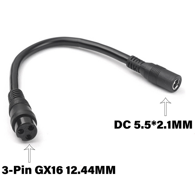 DC 5,5 MM Zu GX16-XLR-RCA-IEC-GX12-DC Stecker Kabel Adapter Für Elektrische Roller Fahrrad Auto Für Anhaltende Langlebige Stecker: Beige