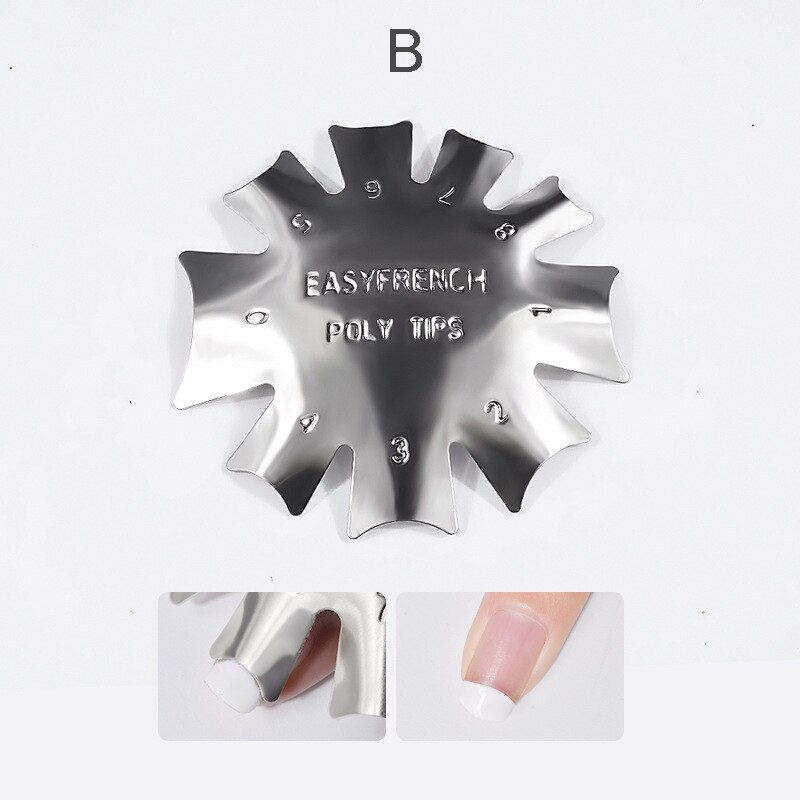 Navida solsikke stil fransk manicure model stålplade model krystal splint negle produktion rustfrit stål skabelon: B