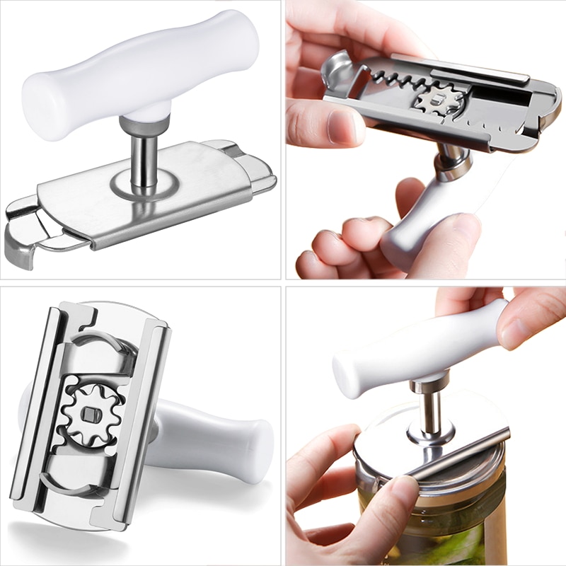 Multi Function Cap Opener Thicken Stainless Steel Jar Opener Adjuestable 2.5-10.5cm Lids Opener Screw Can Opener Kitchen Gadget