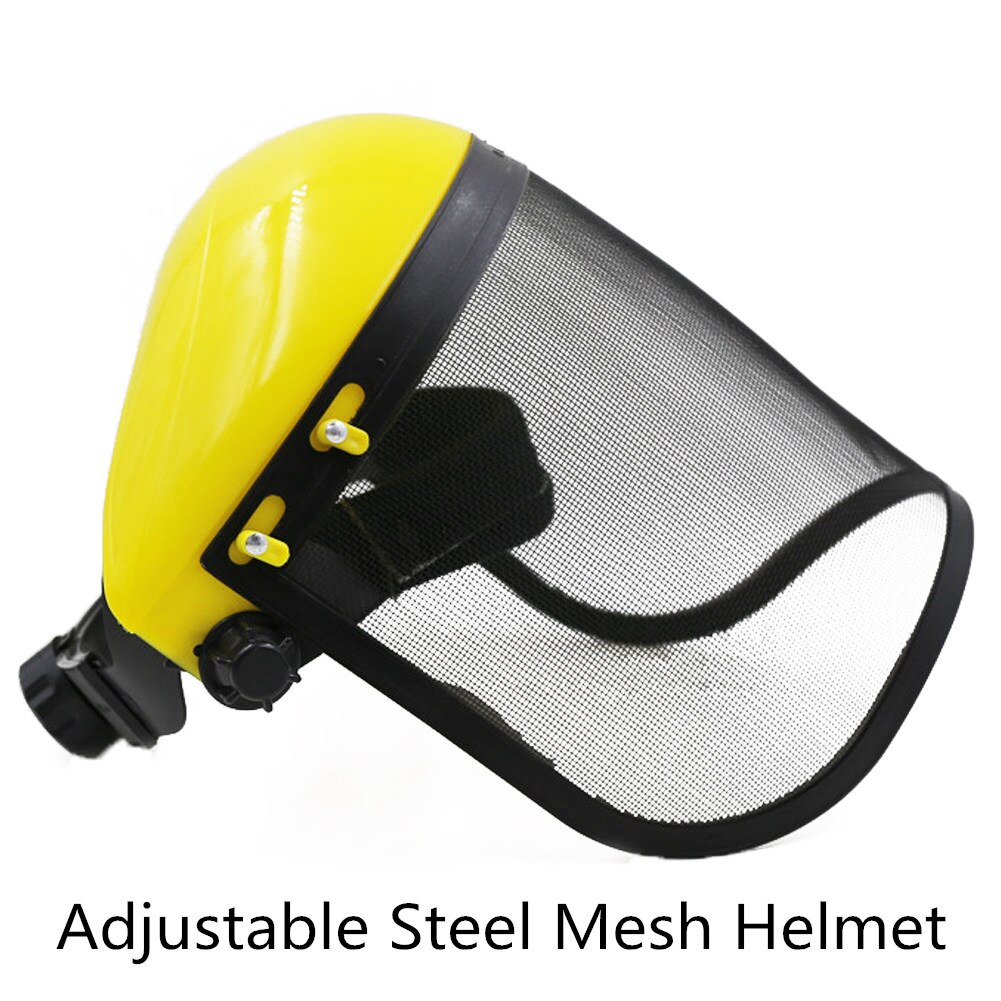 Industrial Safety Full Face Shield Wide Visor Clear Screen Anti-shock Face Screen Or Adjustable Steel Mesh Sports Safety Helmet
