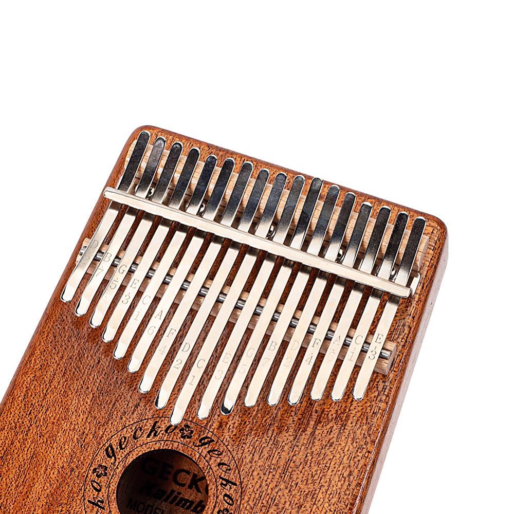 Gecko 17 Sleutel Kalimba Vinger Duim Piano Houten Mbira Keyborad Instrument Met Accessoires Mini Kalimba Kerstcadeau