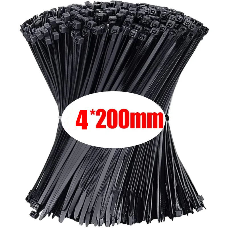 Bridas para cables de nailon y plástico, correas de Cable autoblocantes, Cables ajustables, bucle de sujeción, brida con cremallera para el hogar y la Oficina, , 500/100 Uds.: 5x150mm / Naranja