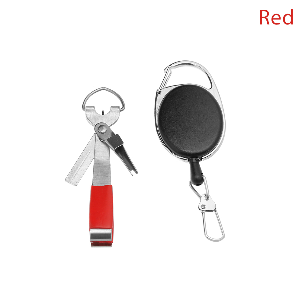 Fishing Quick Knot Tool Fast Tie Nail Knotter Line Cutter Clipper Nipper Hook Sharpener Fly Tying Tool Fishing Tackle Gear: Red set