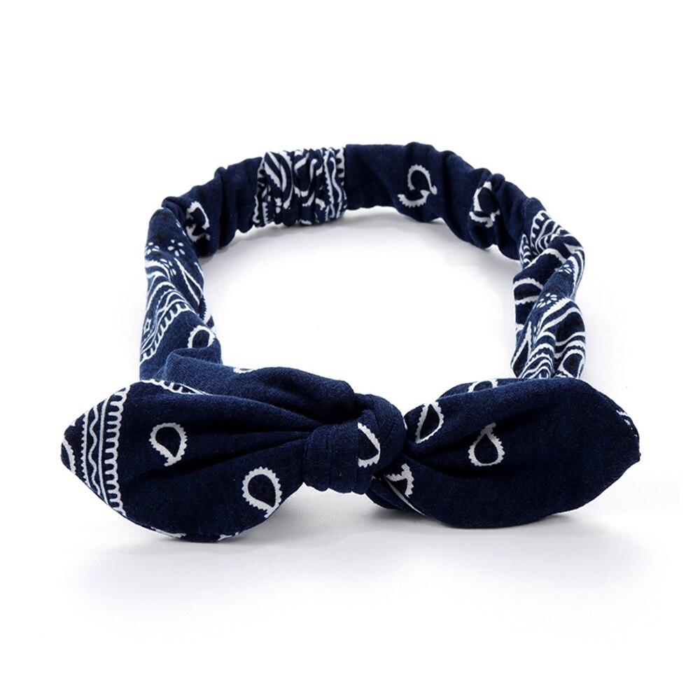 Buet pandebånd til kvinder elastisk ensfarvet turban hovedbind vintage kanin ører hårbånd damer knudet hoved wrap: 12