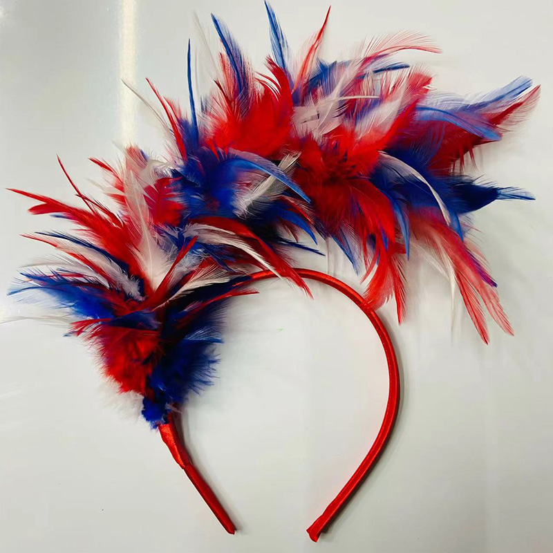Vrouwen veren hoofdband zendspoel uitvoeren Halloween hoofddeksels partij hoofdtooi haar hoepel haar ornament