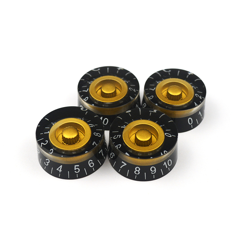 4 PCS Round Guitar Knobs Speed Volume Tone Control Knobs Rotary Knobs for Electric Guitar Parts Replacement: Light Grey