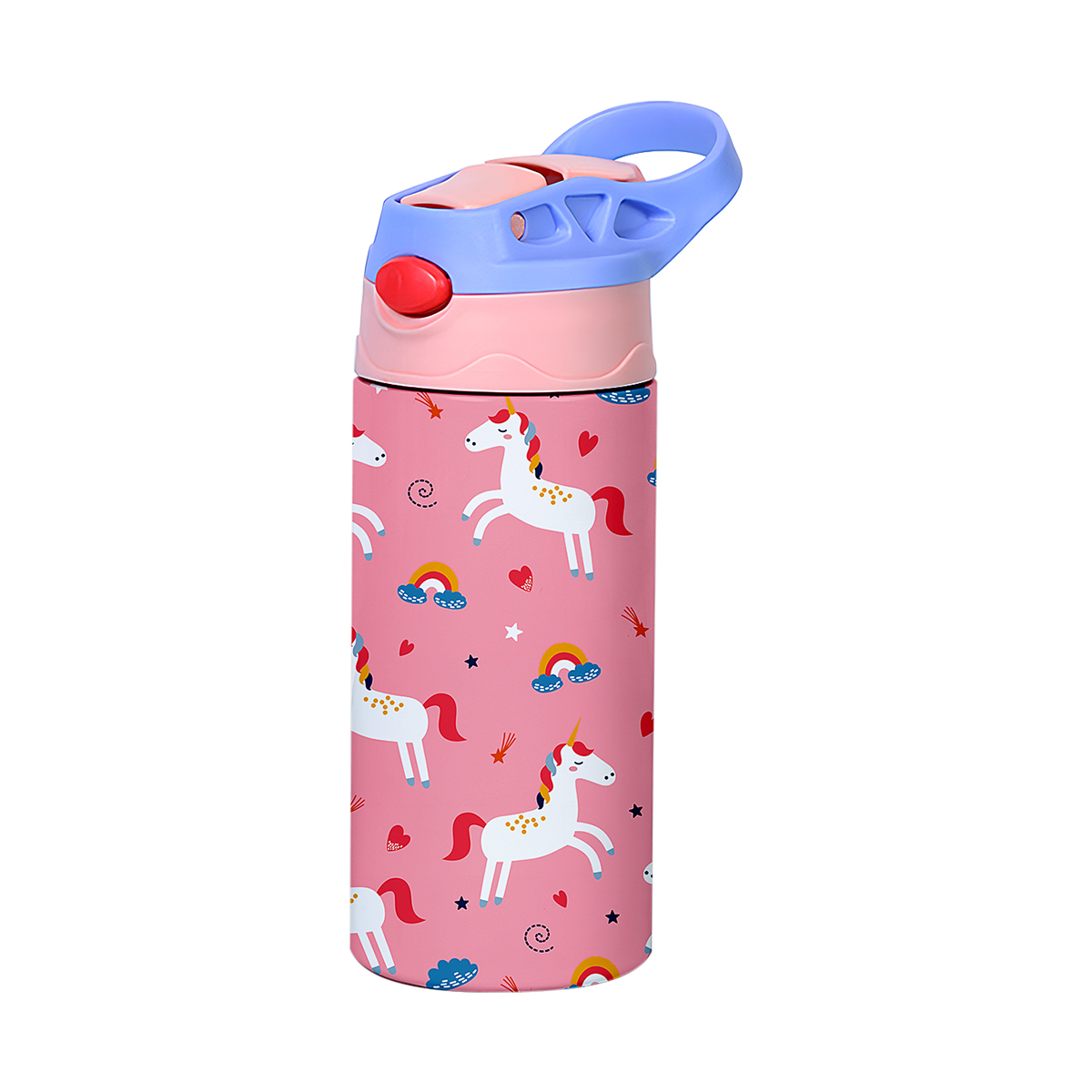 Tasse Thermos à motif de dessin animé de 12OZ/350ml, bouteille isolée en acier inoxydable, bouilloire Thermos pour enfants, tasse portative d'extérieur: Rouge
