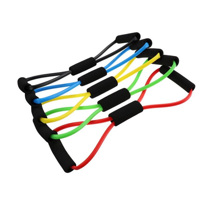 Yoga Gum Fitness Resistance 8 Word Chest Expander Ropes Workout Muscle Fitness Rubber Elastic Bands For Sports Exercise W1