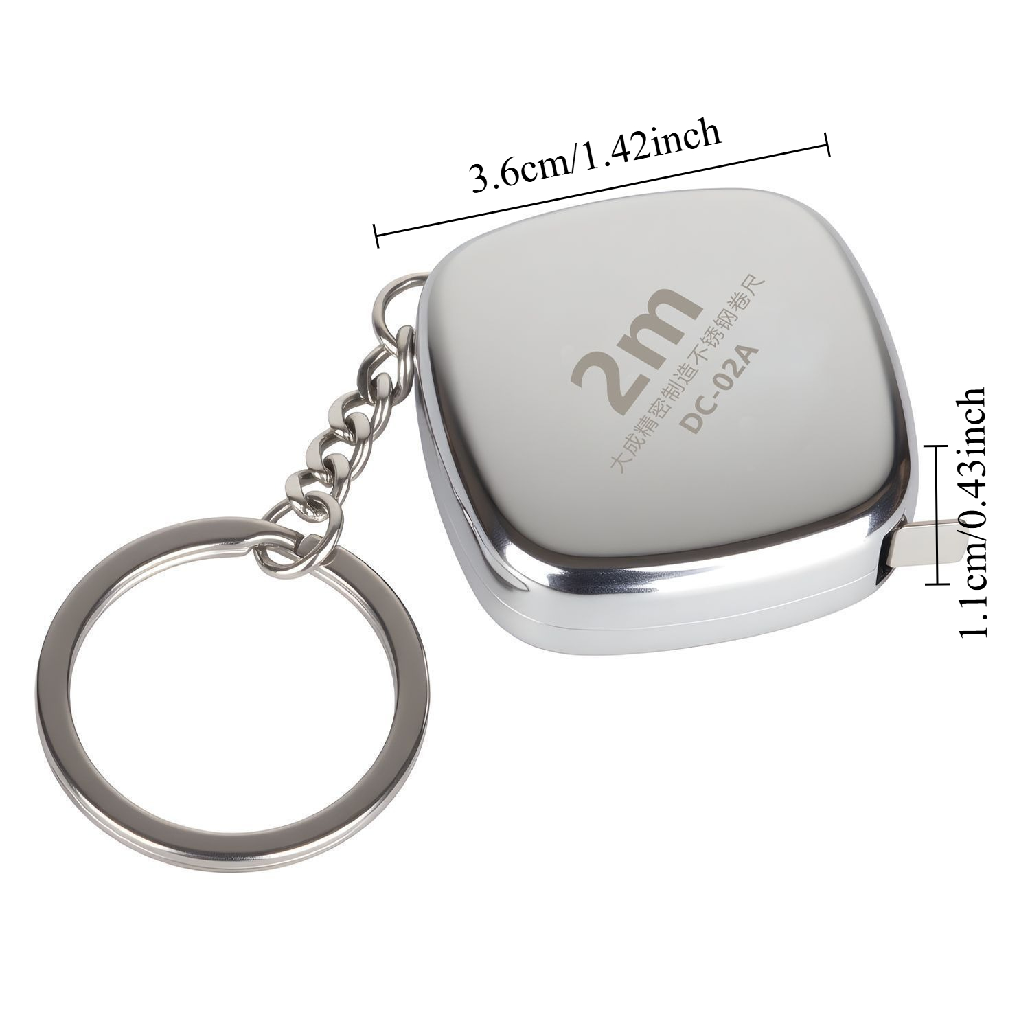 1/3/5pc Mini 2m klein meetlint sleutelhanger, roestvrij staal intrekbaar sleutelhanger meetlint precisie zak meetlint