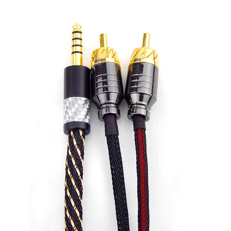 hifi audio cable 4.4mm JACK balanced interface 2.5 to 2 rca signal cable AUX line Headphone Amplifier line 2.5mm plug to 2 RCA