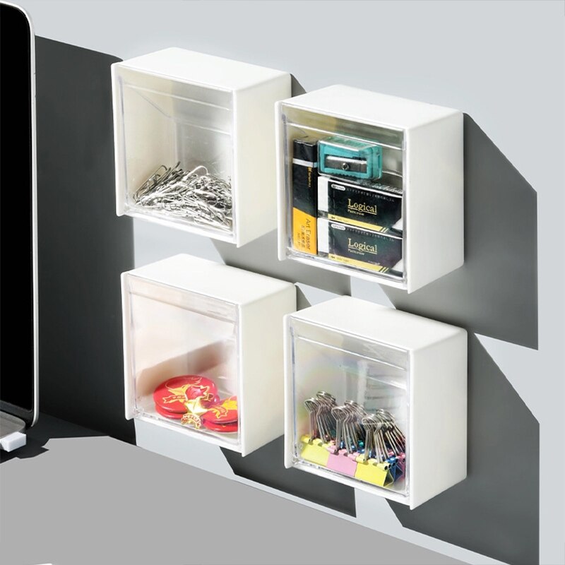 Wall-Mounted Clamshell Storage Box Clear Acrylic Organizer Water and dust Proof Storage Dispenser Small Storage Containers