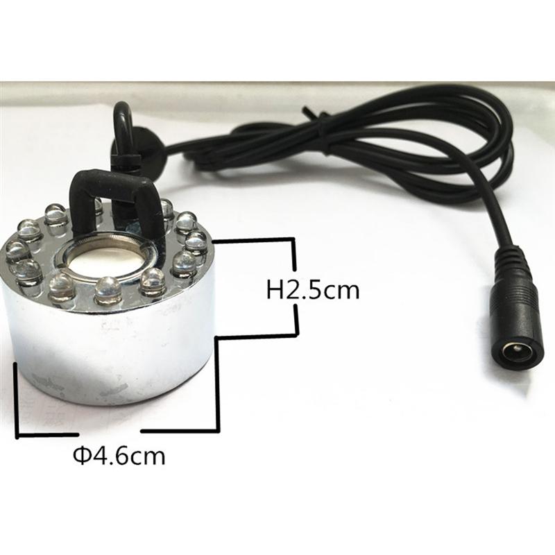 12-LED Ultrasonic Atomizer Color Changing Mist Maker Fog Water Fountain Pond Nebulizer with AU Plug (Black)