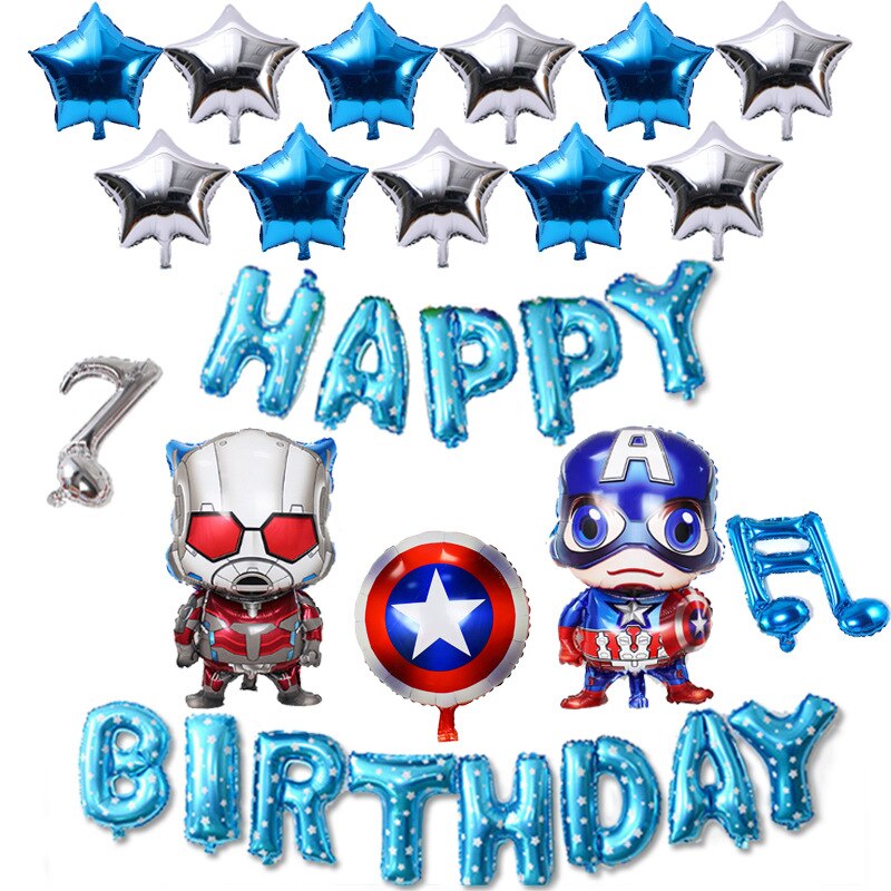 Balloon combination children's birthday party decoration happy birthday letter package three layer cake aluminum film aluminum f