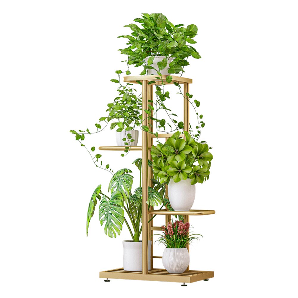 4 tier 5 potteplante stativ blomsterpotter rack displayhylde hjemmedekoration potte stige opbevaring reol rack til potteplanter: G