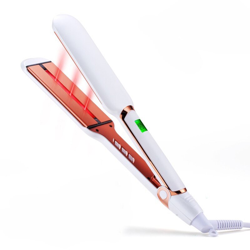 Fernen Infrarot Negative Ionen Keramik Haarglätter Flache Eisen Hair Pflege Richt: White / US