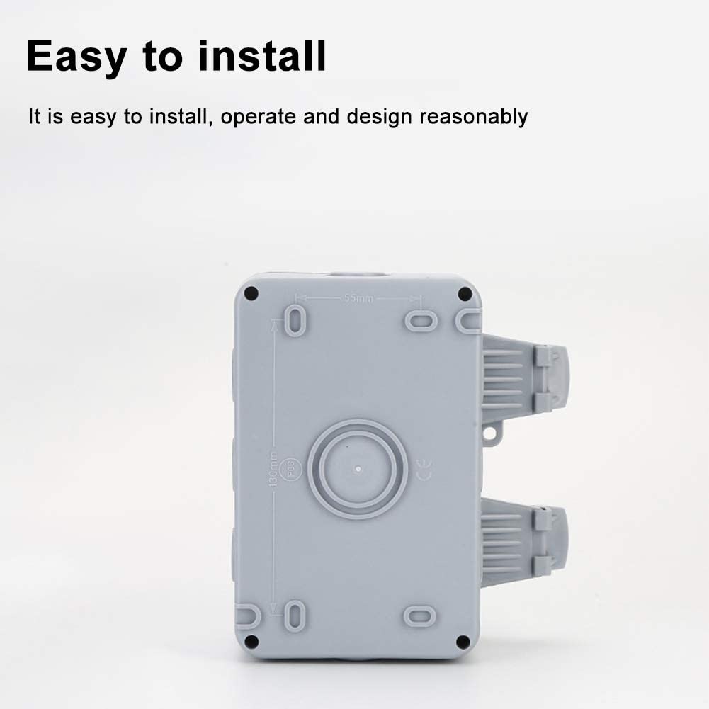 1/2 Gang Outdoor Waterproof Sockets Switch UK Switched IP66 Weatherproof Waterproof Outdoor BOX Wall Socket With Indicator light