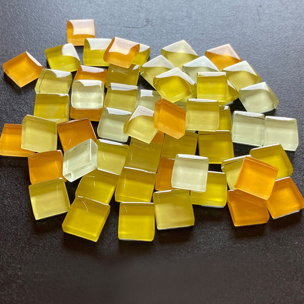 450pcs/lot 1cm Square Cystal Glass Mosaic Tiles Mosaic Stones DIY Hobbies for Children Kids Handmade Art Materials Multi Color: E