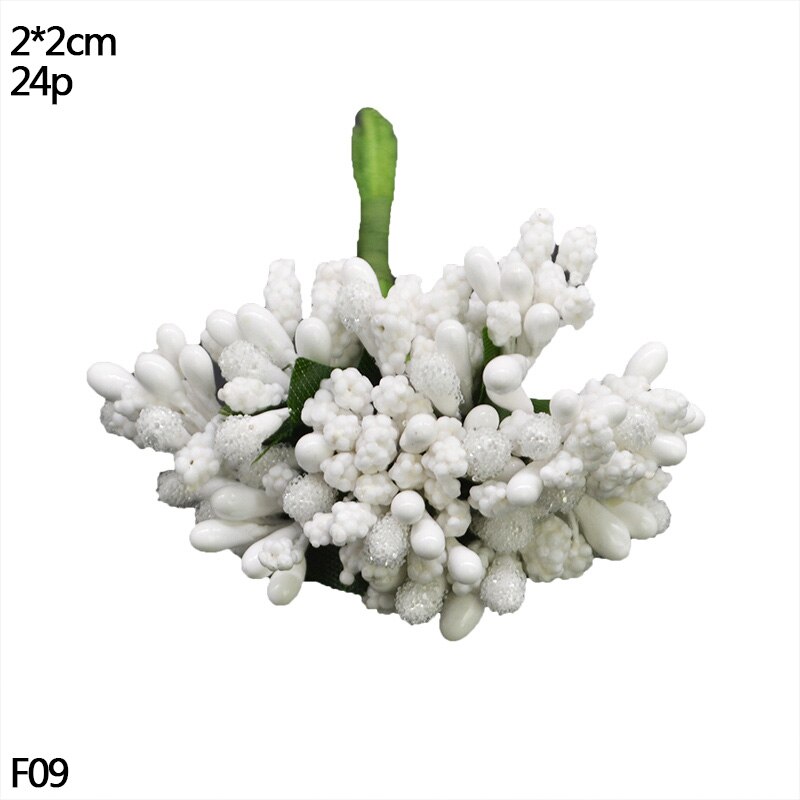 Artificial Flower Mini Stamen White Glass Berries Stamen For Wedding Party Home Decoration DIY Wreath Handmade Craft Accessories