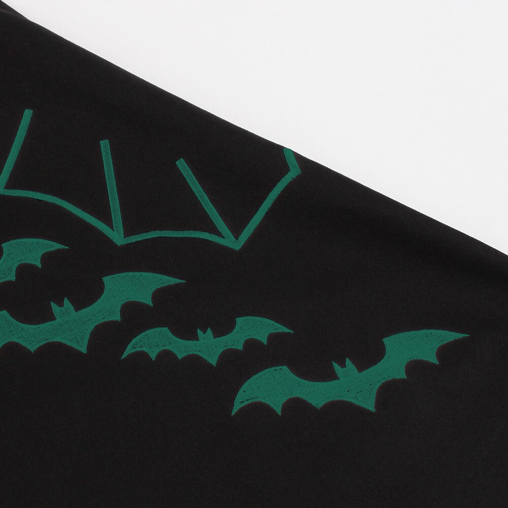 Kvinder bat broderi print kjole kostume halloween ærmeløs vintage afslappet mini kjoler kort kjole kvinde fest