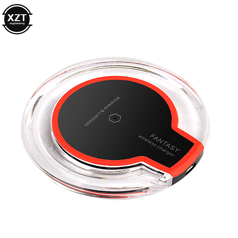 Ultra Thin Led Qi Wireless Charger Charging Pad Induction USB Charger Crystal for Samsung Huawei